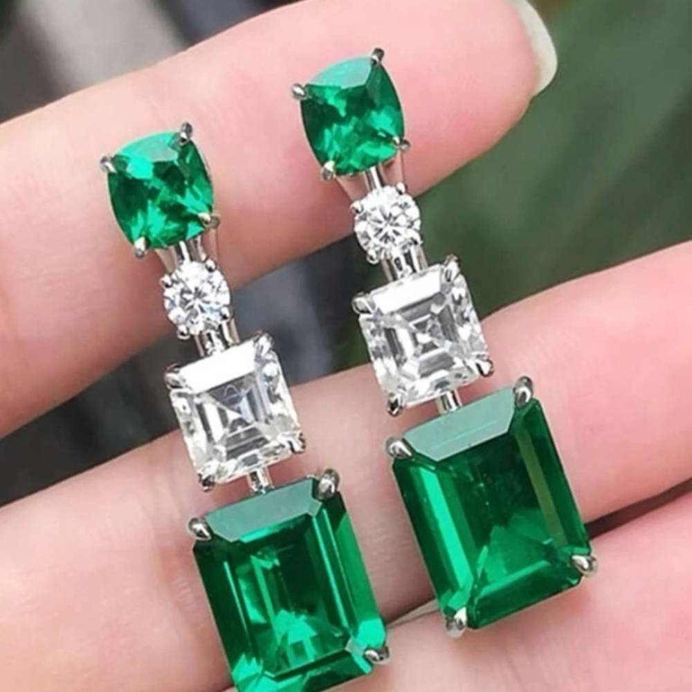 1 pc cubic drop down earrings